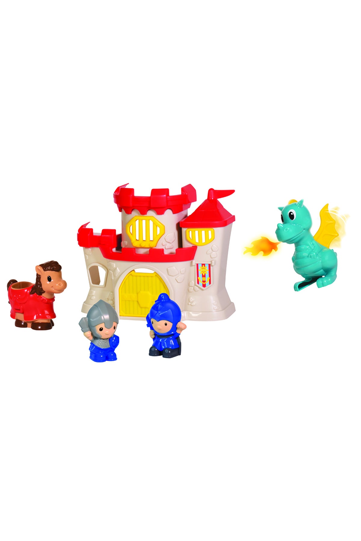 Little Learners Knight’s Castle - Rideable Noble Horse, Open and Close Gate, Accessories Included, 12m+