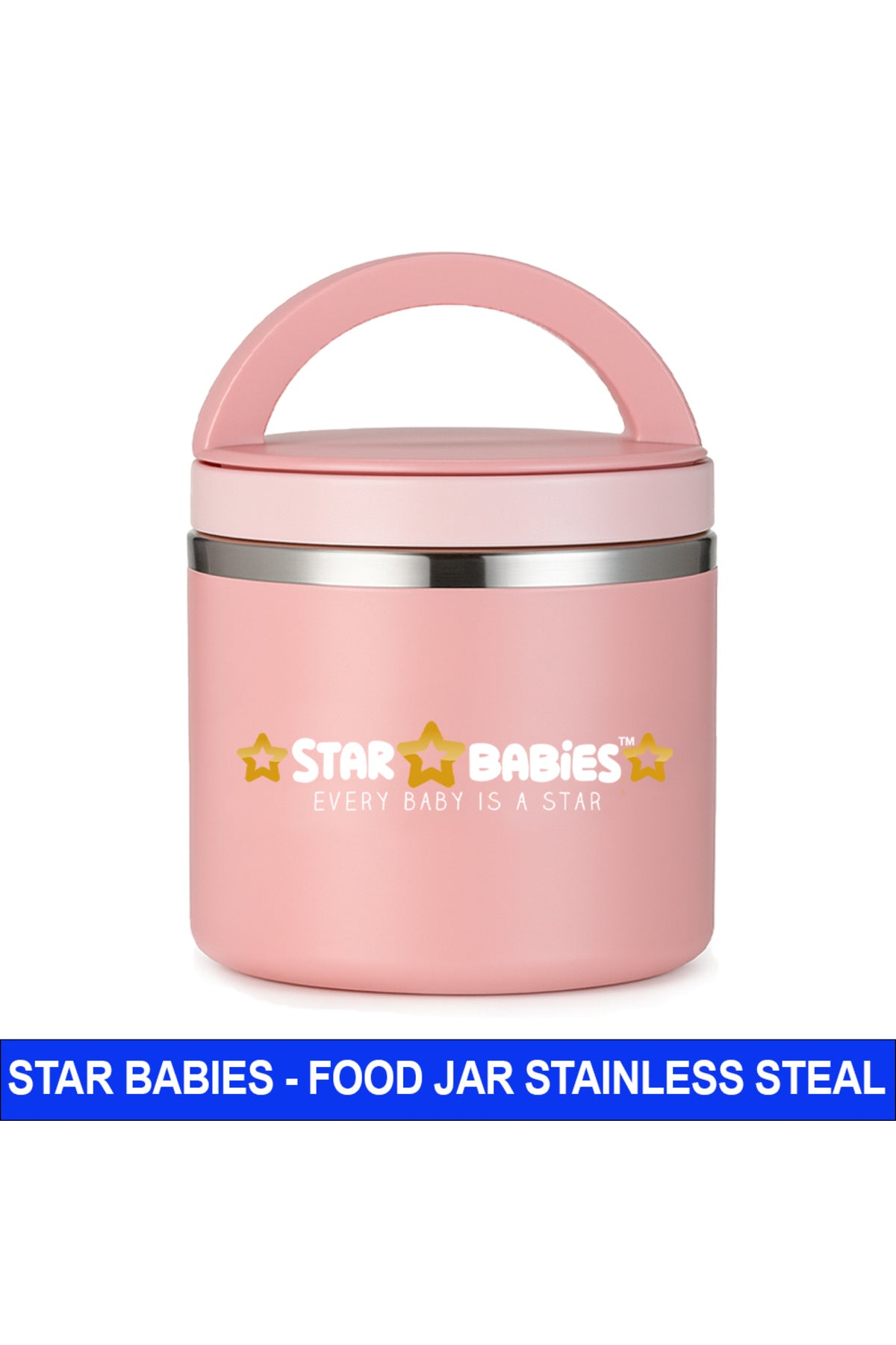 Star Babies - Stainless Steel Food Jar - Pink - 500 ml