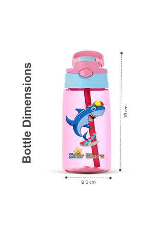 StarMarz Kids Sipper Water Bottle – Anti-Leak Cartoon Design For Girls – 480 Ml – Purple