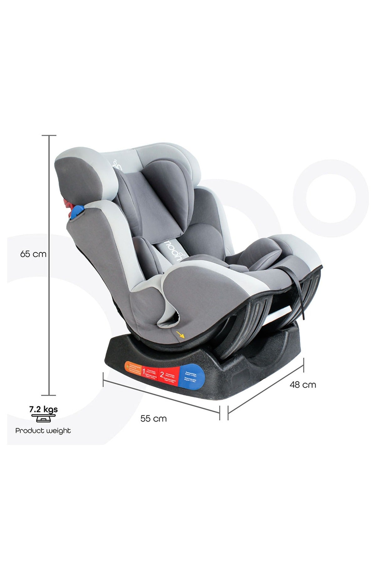 MOON Sumo Baby/Infant Car seat suitable from Birth to 6 Years-(Group (0,1,2) (0-25 Kg) Light Grey