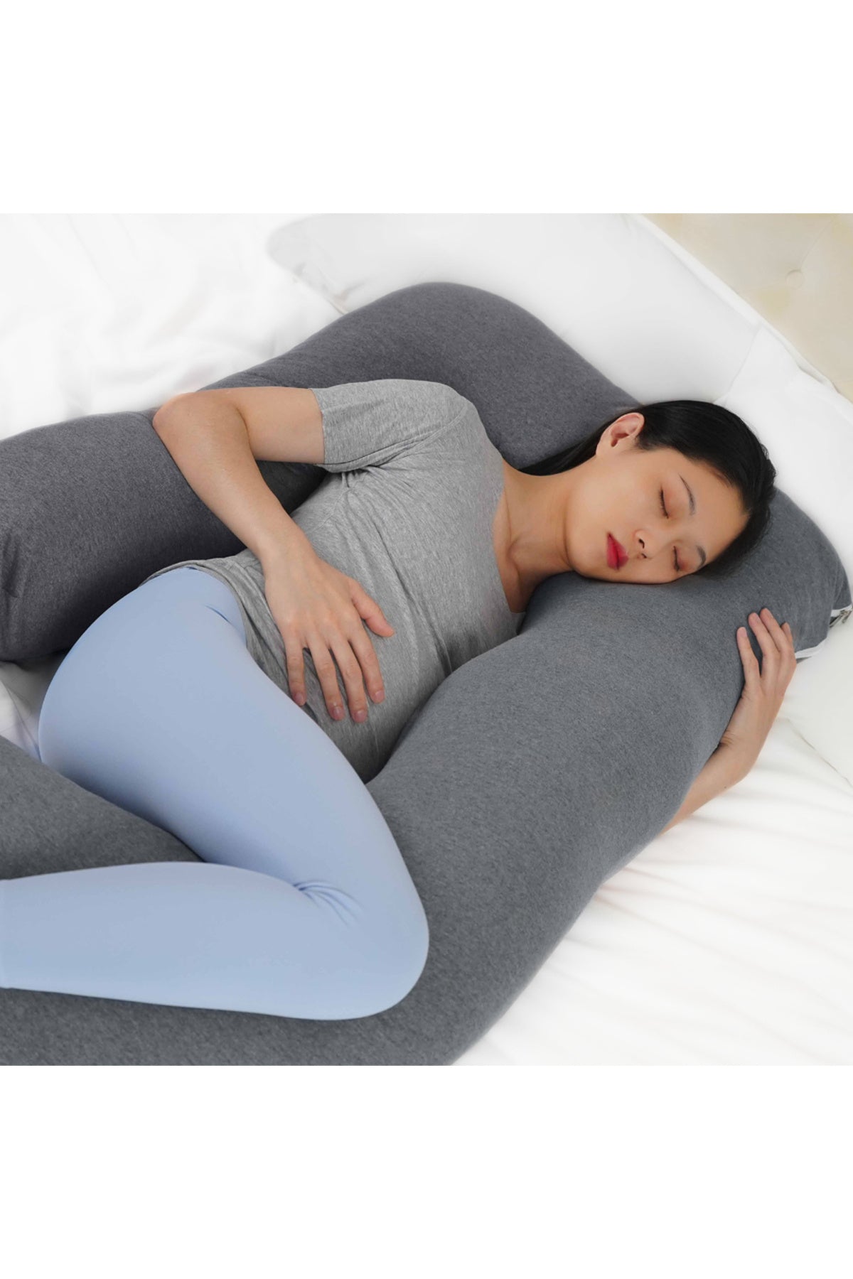 MOON Organic U Shaped Pregnancy Pillow - Grey