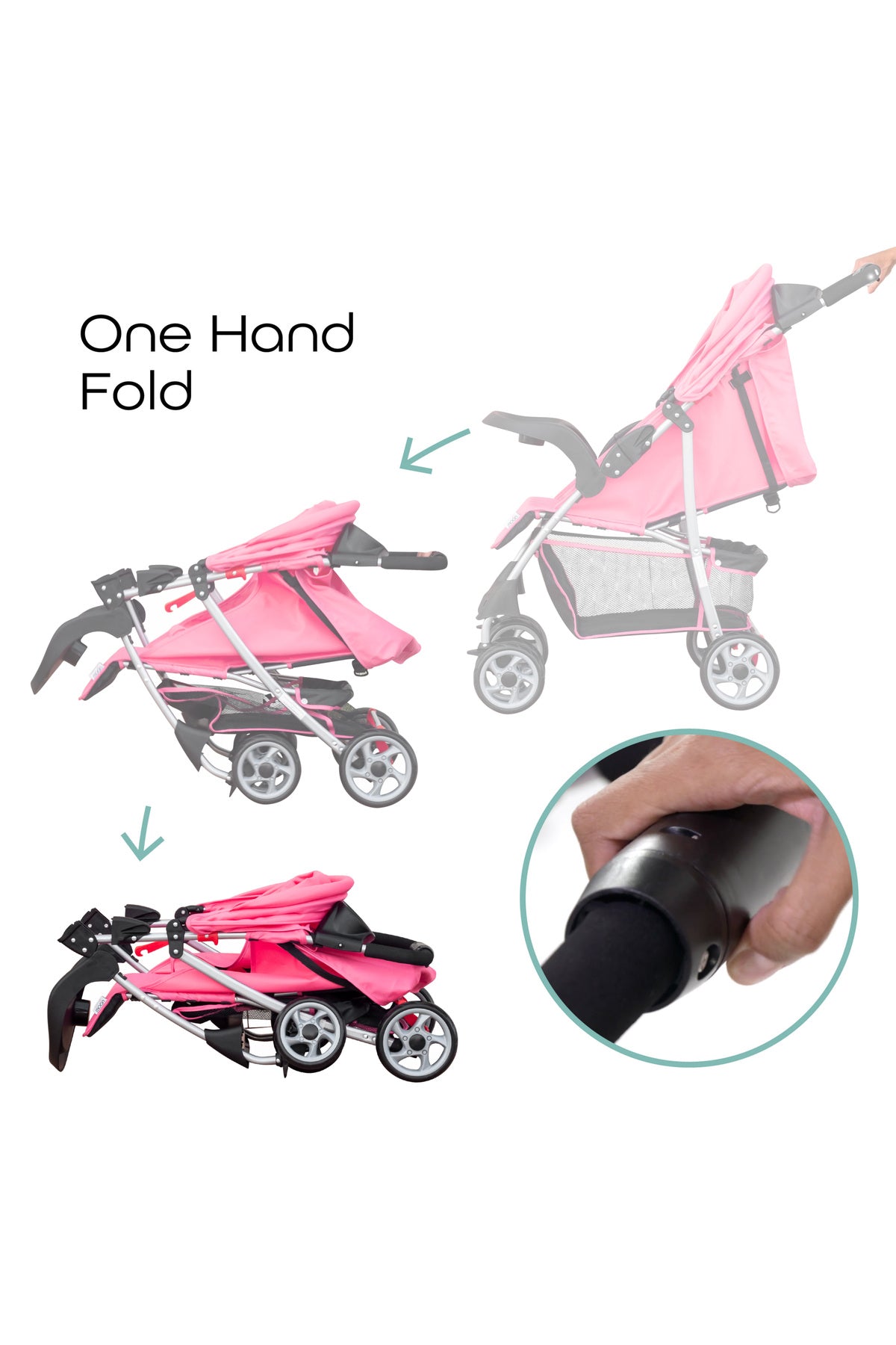 MOON Trek - One Fold Stroller - Pink