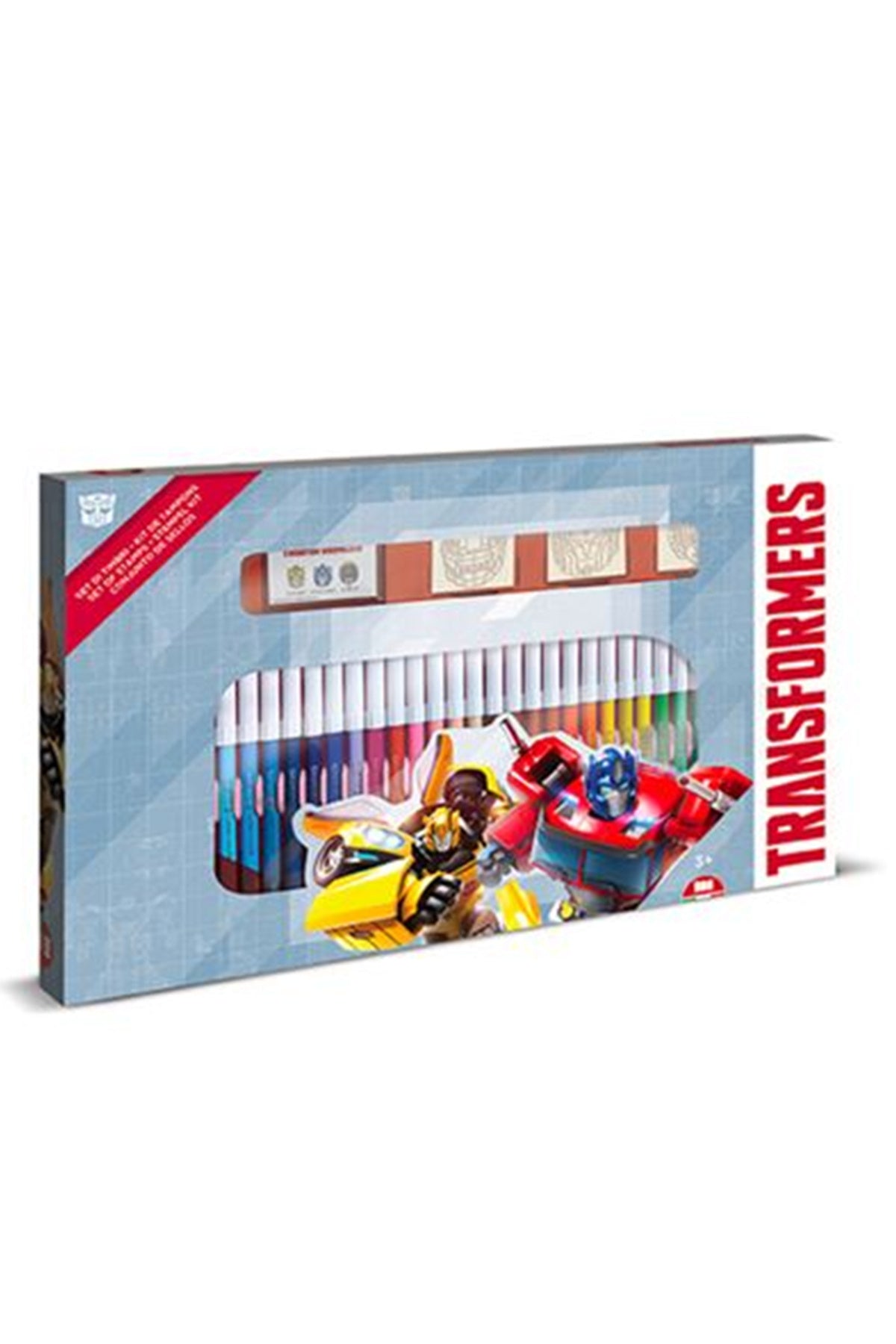 Transformers Mega Stationery Set – 86x54 cm Case with 60 Felt Tip Pens, 10 Pencil Crayons, 10 Wax Crayons, 6 Stamps, Ink Pad, Coloring Book, Notebook & 30 Stickers – Kids Art & Craft Kit