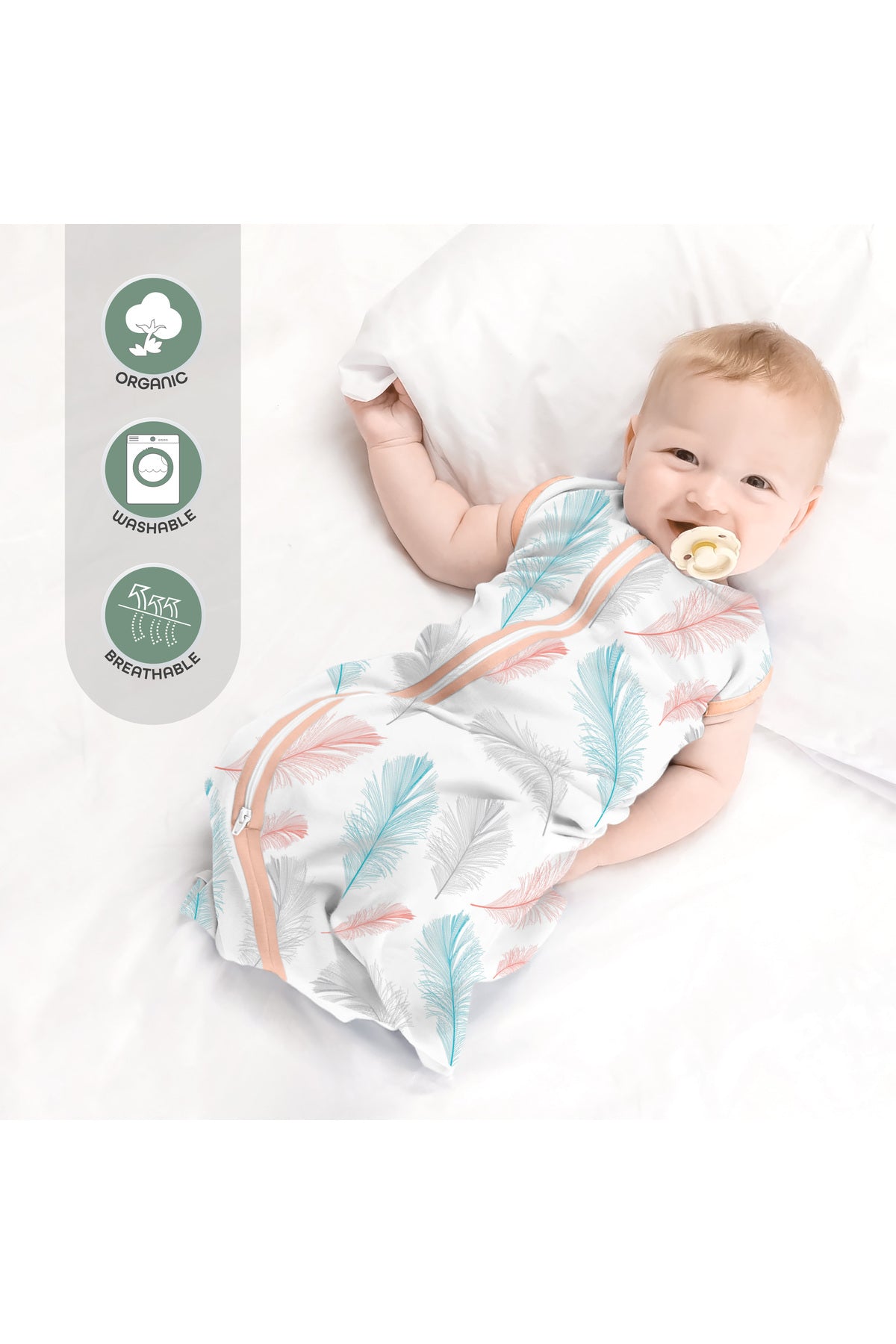 MOON Organic Sleepsack -Feature and Pink L