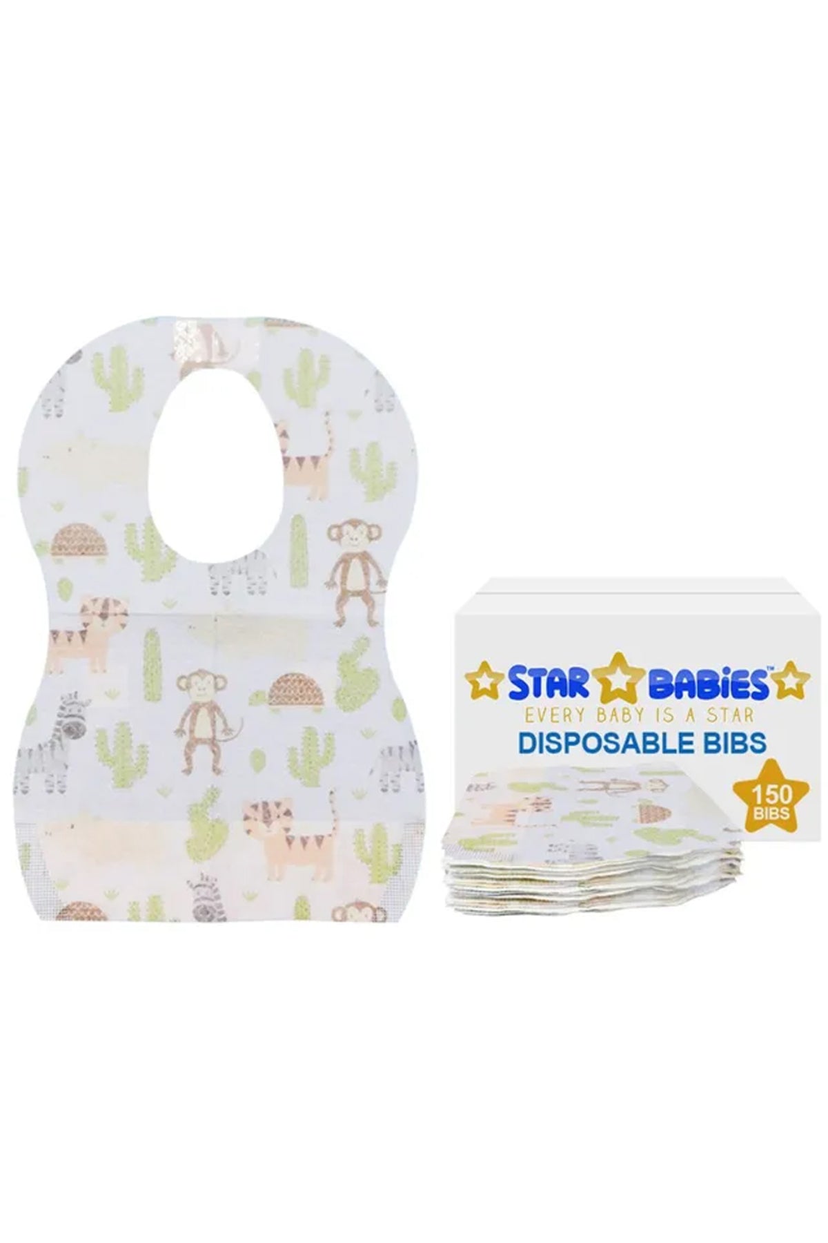 Star Babies Disposable Bibs - 150 Pieces