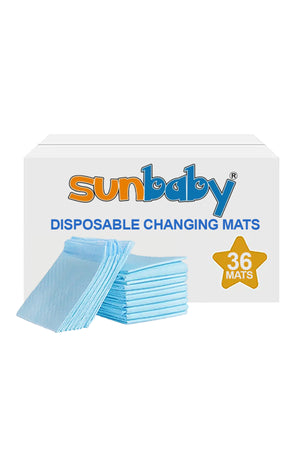 SunBaby Disposable Changing Mats, Pack of 36 - Blue