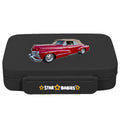 Star Babies Retro Car Theme Bento Lunch Box with 4 Compartments, BPA Free, Leak-Proof, Toddler-Friendly, 3 Years+ size 22*16.5*4.85cm, Microwave Safe, Easy to clean, Keep Fresh - Black