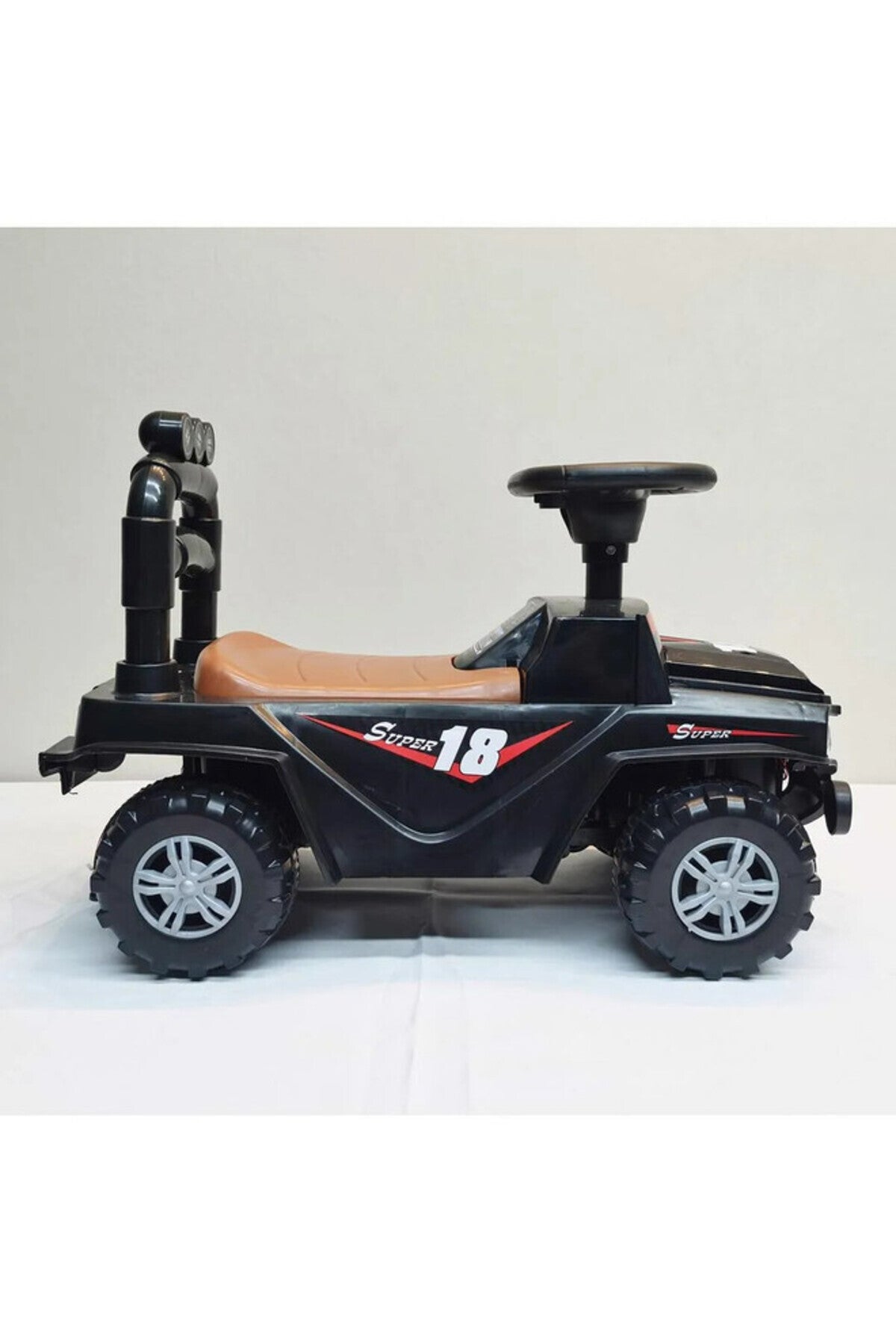 StarMarz SUPER 18 Off-Road Ride-On Jeep – Foot-to-Floor Baby Push Car with Safety Backrest, Storage Box, Steering Wheel & Big Tyres – Realistic Headlights – Indoor/Outdoor Ride-On Toy for Toddlers (1–4 Years)