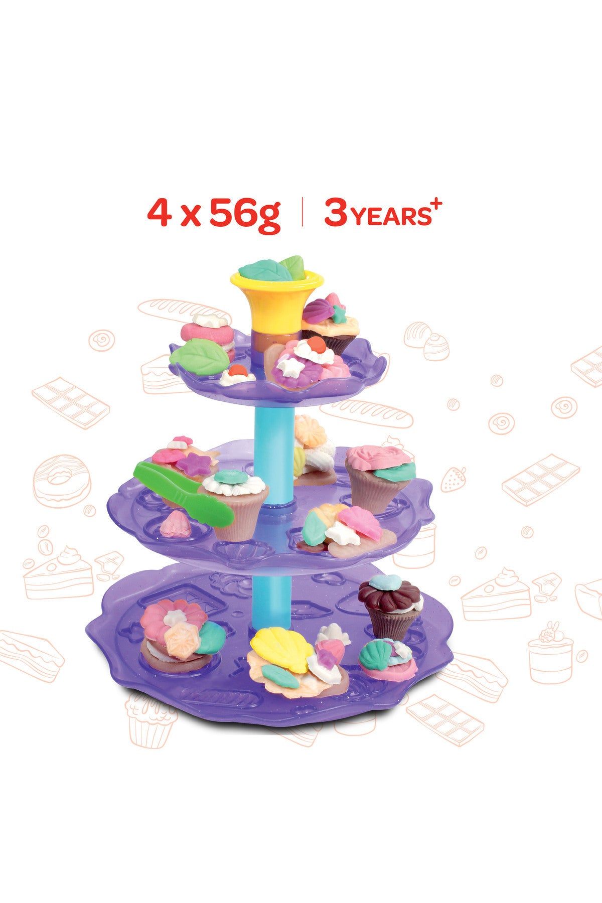 MOON Kid's Dough Cupcake Tower. 4 x 50g dough pot.