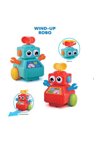 Little Learners Wind-Up Robo - 6 Inches Wind-Up Robot Toy, Fun Zigzag Walking Motion, 12M+