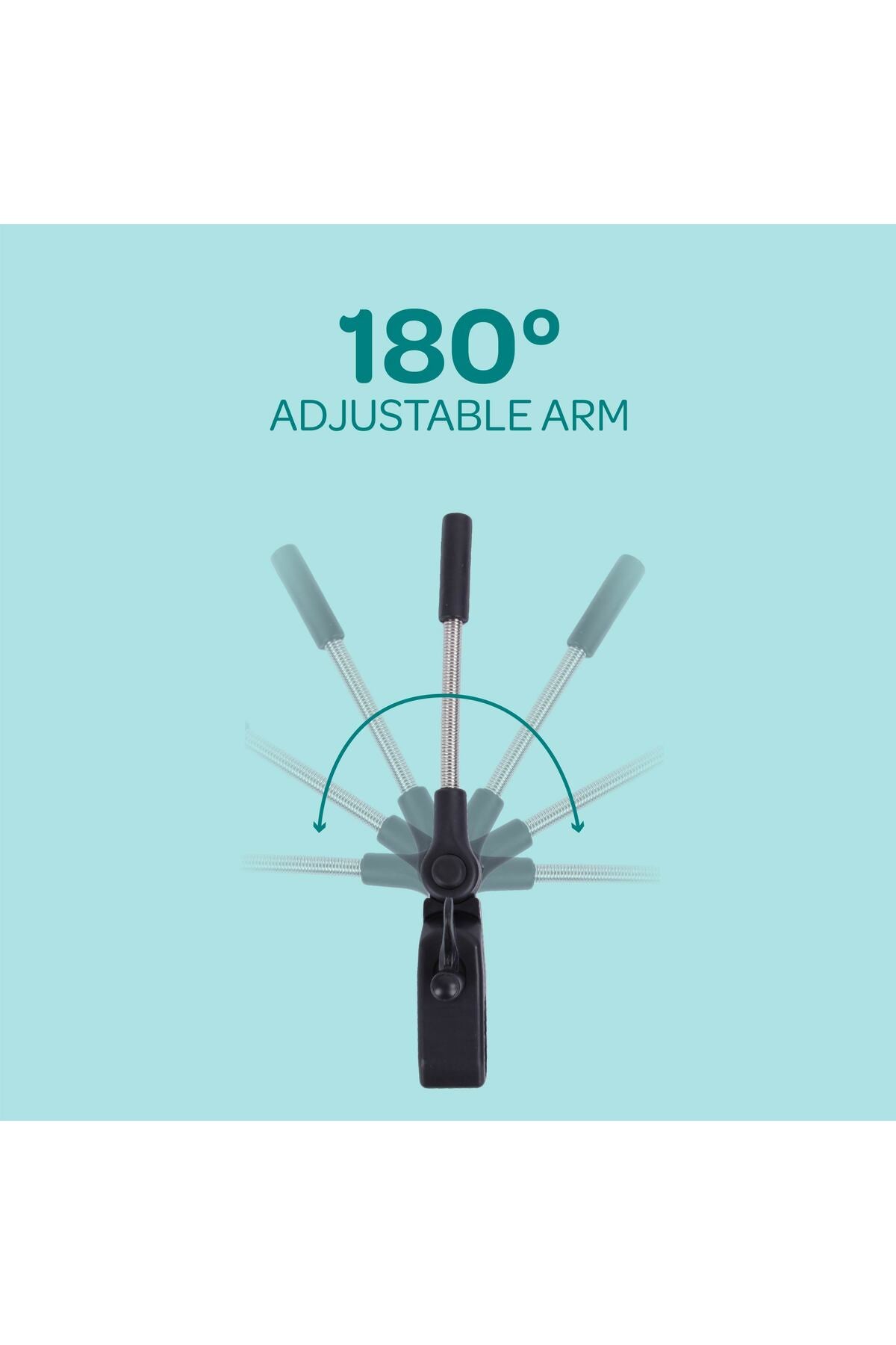 MOON waterproof Baby Stroller Umbrella with 180 Degree adjustable arm- Universal Clip-Black