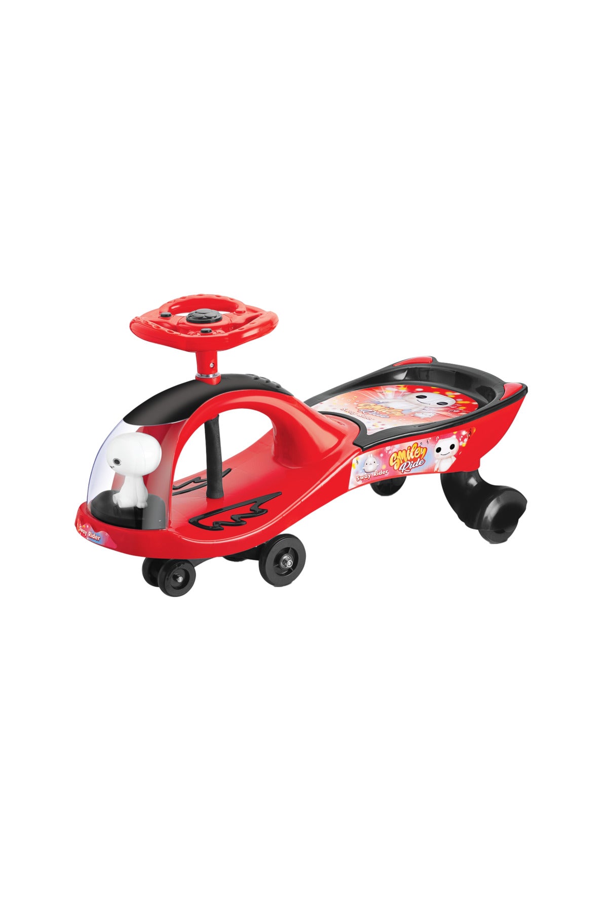 Urban Tots Smily Rider Swing Ride-On & Car For Kids With Music & Horn Steering-Red & Blue