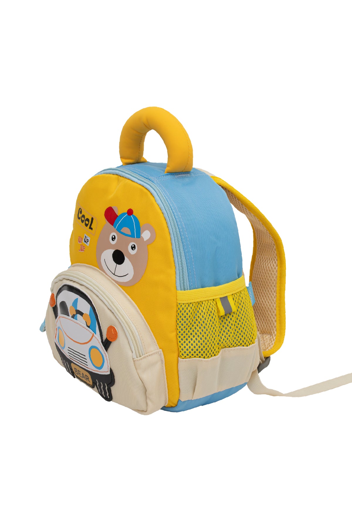 MOON Kids Backpack  – Comfy 3D Design,Padded Straps, Waterproof-Perfect for Preschool, Nursery, Snacks & Lunchbox-Bear/Yellow