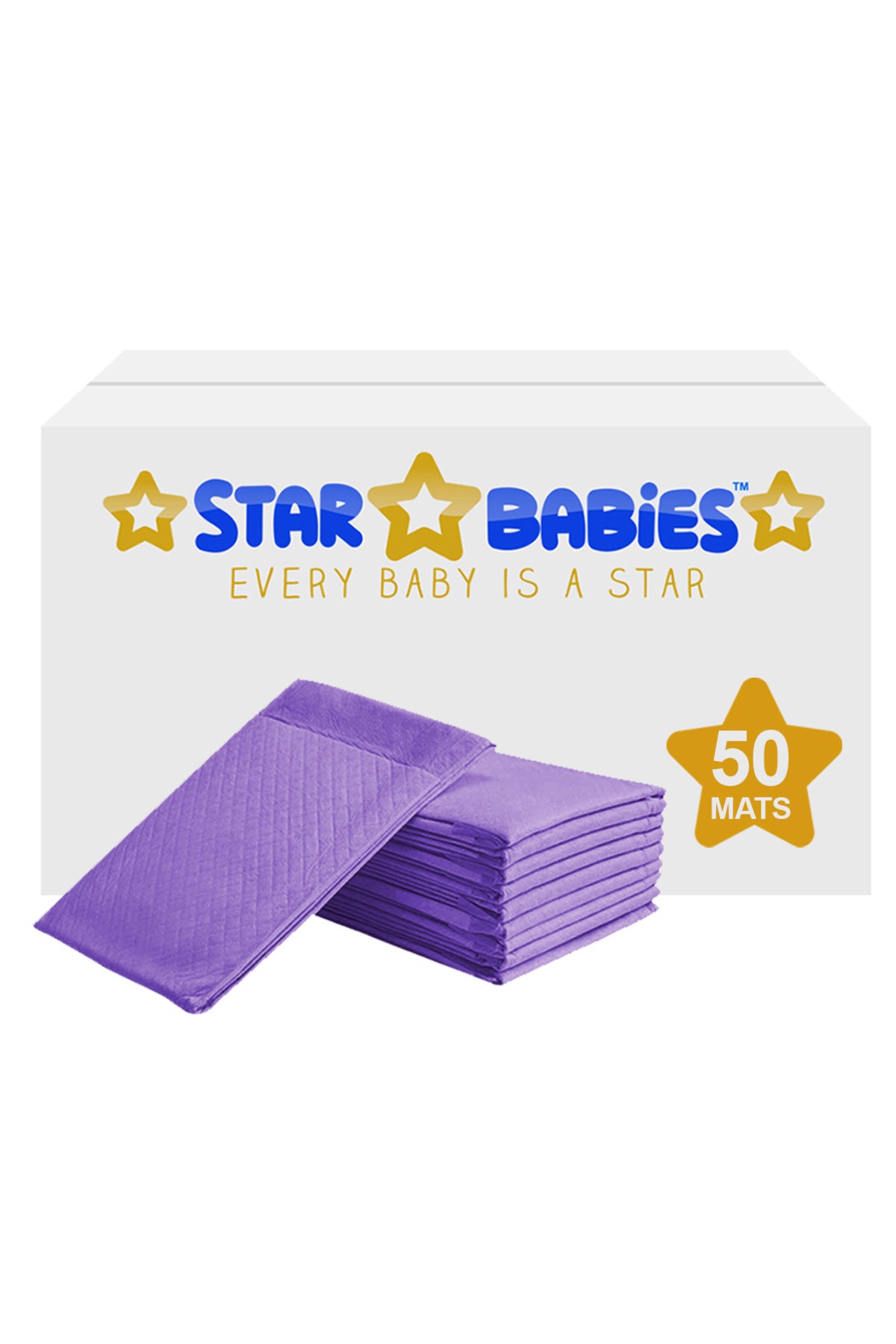 Star Babies Disposable Changing Mat Value Pack of 50 - Lavender