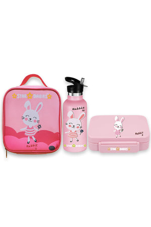 Star Babies- Rabbit 5 Compartment Lunch box, Lunch Bag 500ml Stainless Steel Water Bottle