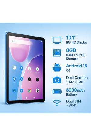 Oteeto TAB 14 Pro Tablet Wifi+5G with keyboard, Touch pen and mouse – 8GB RAM / 512GB Memory – Gray