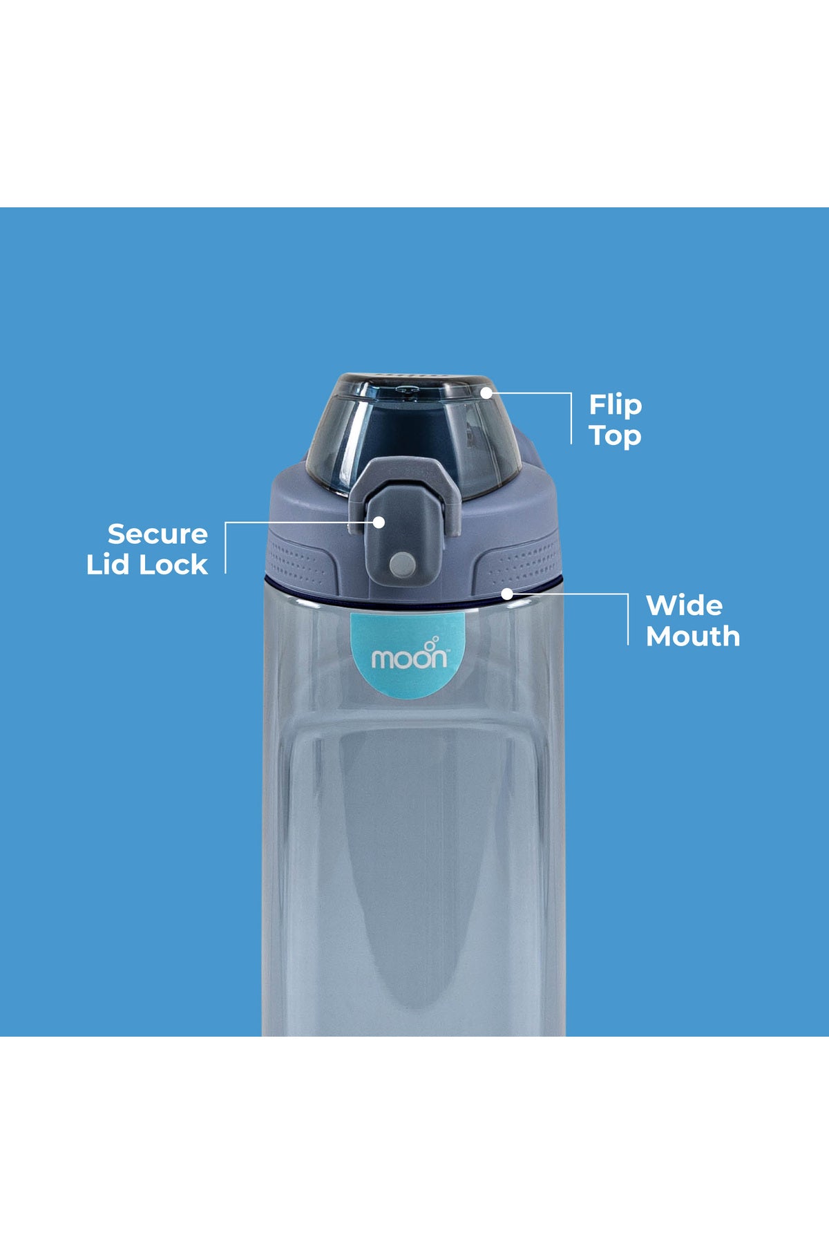 MOON Active Chug Bottle
81x74x248mm
700ml / 24oz-Blue