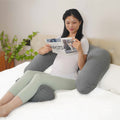 MOON Organic Multi Position Maternity Pillow with Detachable back support- Grey