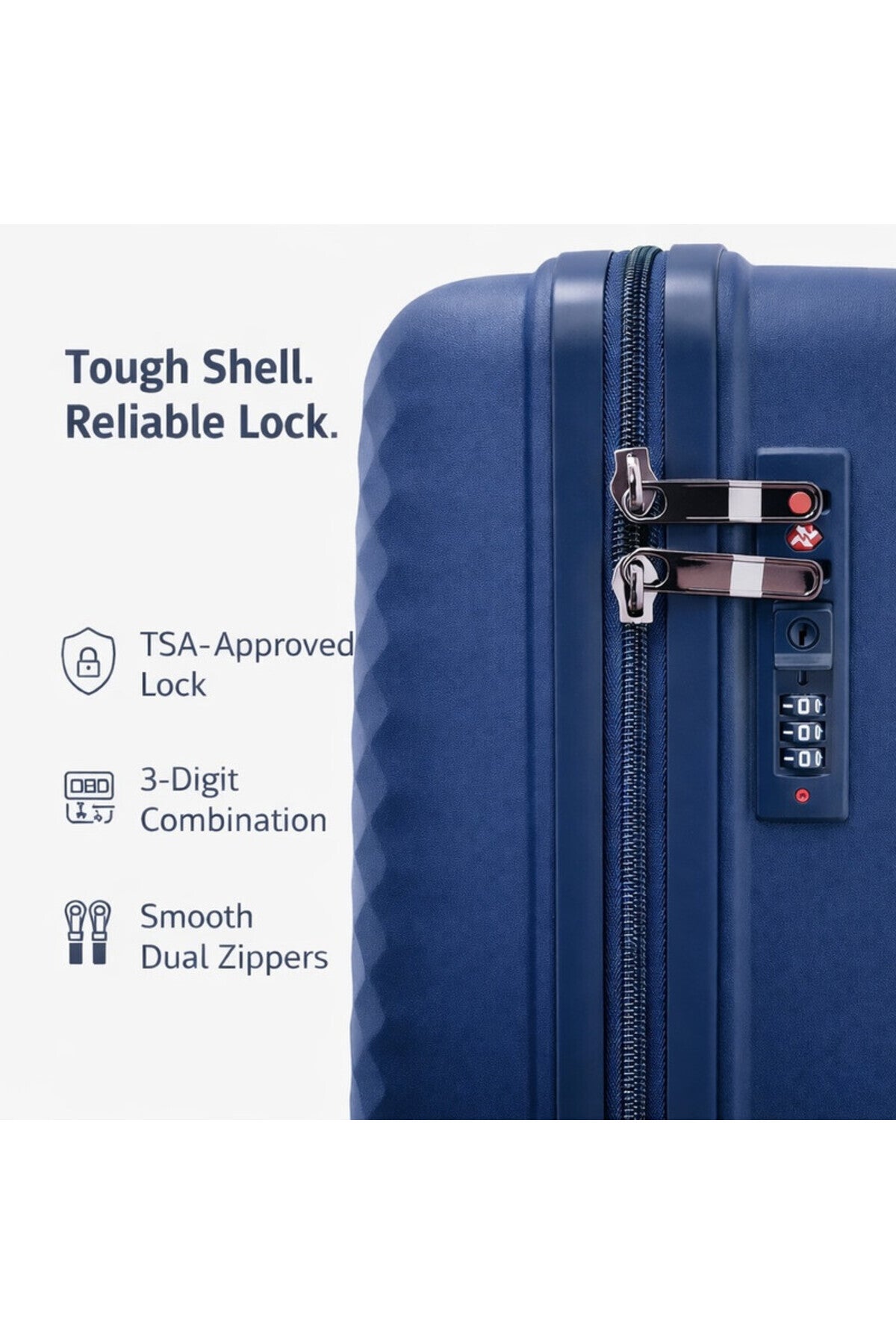 ELITE- Premium Hard-Shell Luggage 24 inch – Lightweight Spinner Suitcase – Dark Blue
