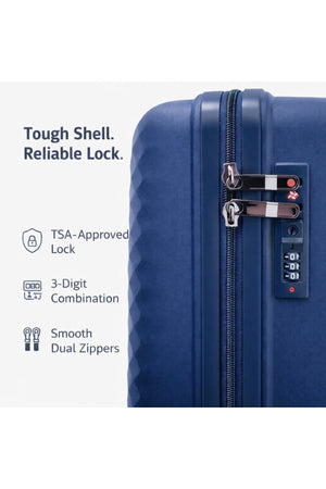 ELITE- Premium Hard-Shell Luggage 24 inch – Lightweight Spinner Suitcase – Dark Blue
