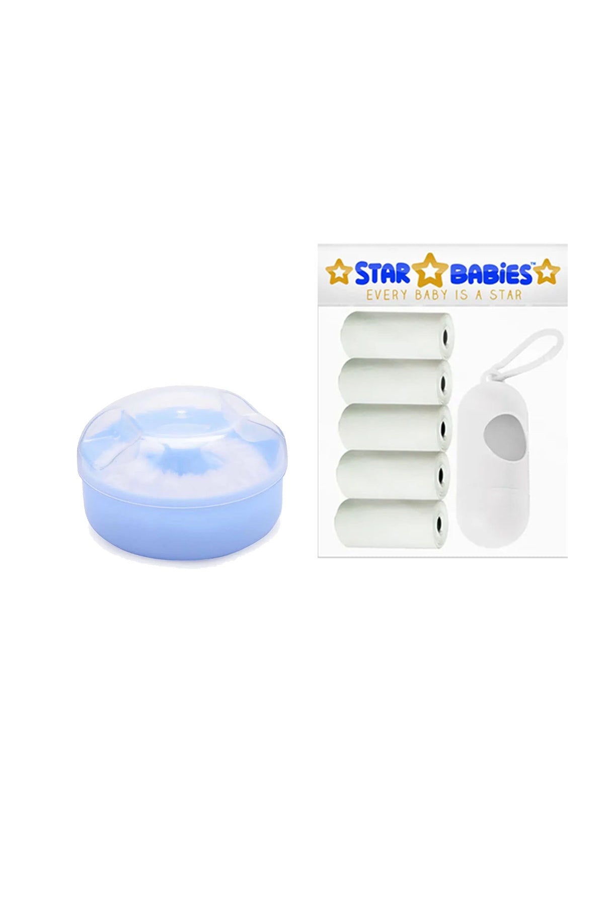 Star Babies - Powder Puff & Disposable Scented Bag 5pcs w/ Dispenser - White