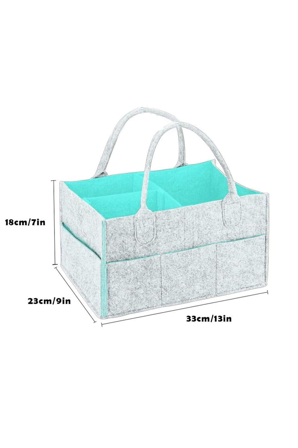 Star Babies - Waterproof Tote Baby Diaper Bags With Caddy Diaper Bag - Grey/Green - Pack Of 2