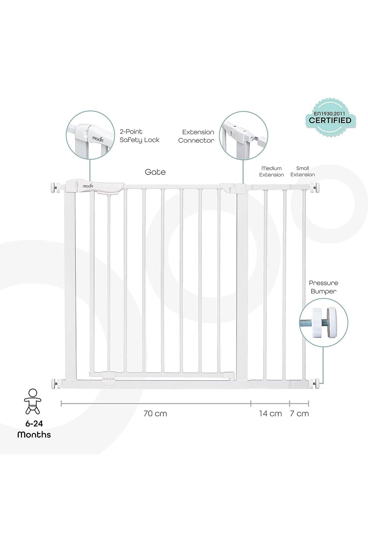 MOON Safety gate 74.5-100 cm