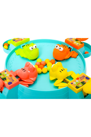 Urban Tots Hungry Frog Game - 4 Player Classic And Intelligent Puzzle Game-Blue