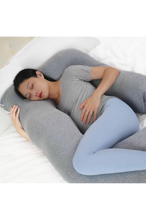 MOON Organic U Shaped Pregnancy Pillow -Light Grey