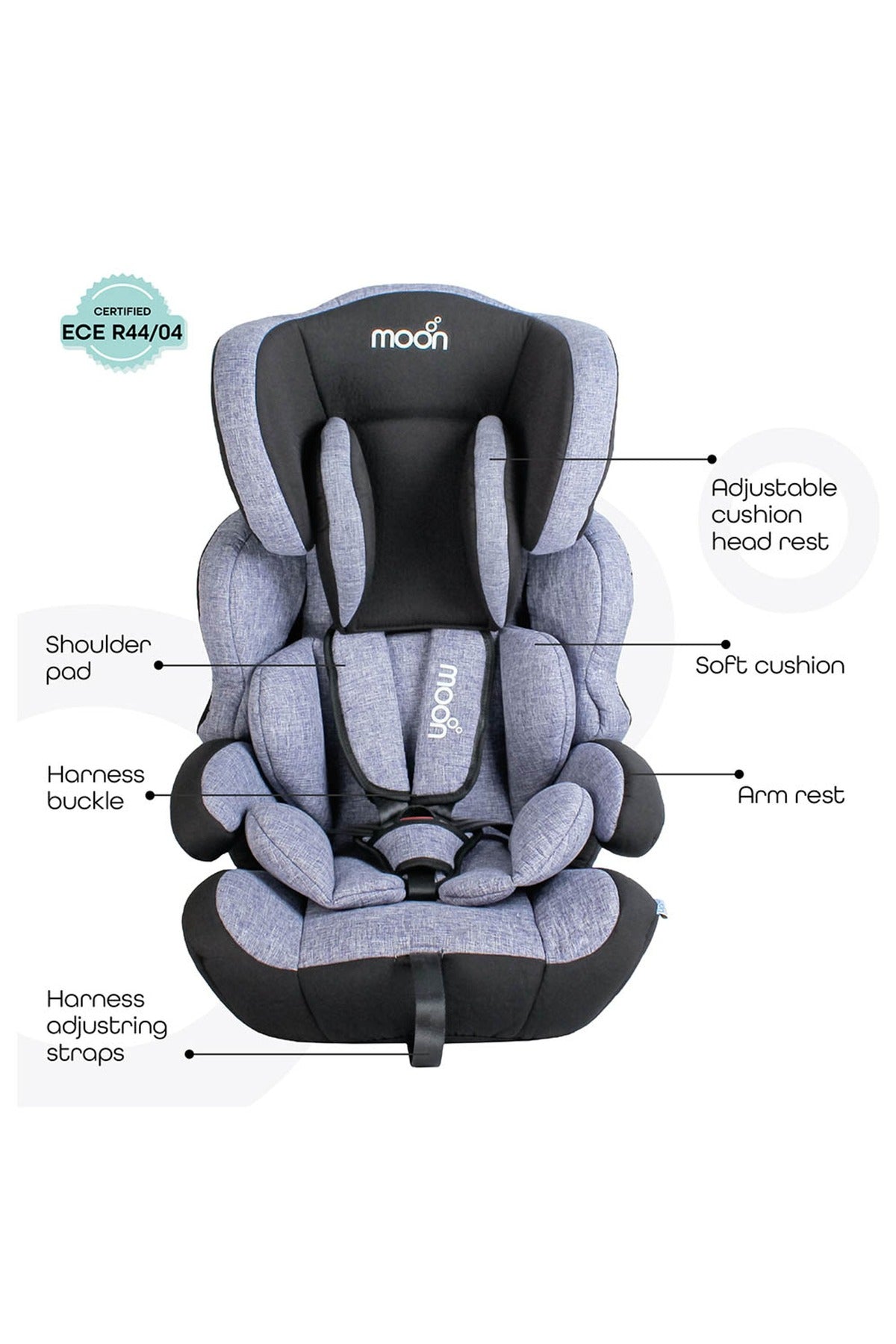 MOON Tolo - Baby/Kids Car seat s (Group-1,2,3) - Ash Grey