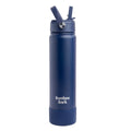 Bamboo Bark 750 ML Insulated Water Bottle with Sipper Lid – Stainless Steel Double Wall Vacuum Flask for Hot & Cold Water Leak-Proof, Reusable Sports Thermos Bottle - (Deep Navy)