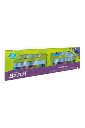 Multiprint Stitch 60-Piece Felt-Tip Pen Set – Includes 60 Felt Pens, 10 Pencil Crayons, 10 Wax Crayons, 6 Stamps, Ink Pad, Coloring Book, Notebook & 30 Stickers – 100% Made in Italy
