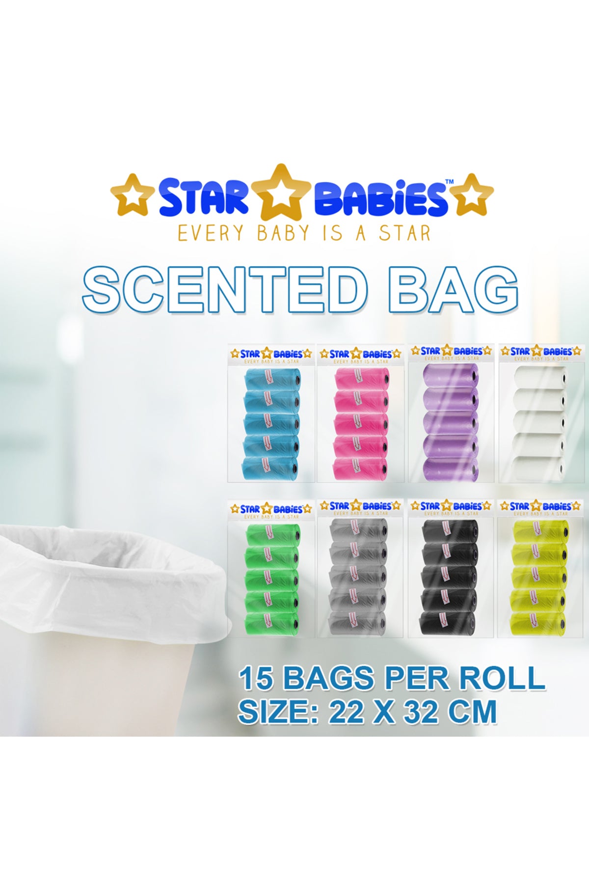 Star Babies - Changing Mats 30pcs, Bibs 30pcs and Scented Bag 5pcs - White