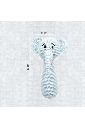 MOON Handcrafted Crochet Knitted Loop Rattle Toy-Elephant