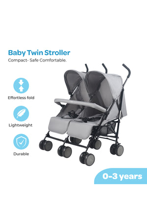 MOON Twinnzi Stroller -Grey