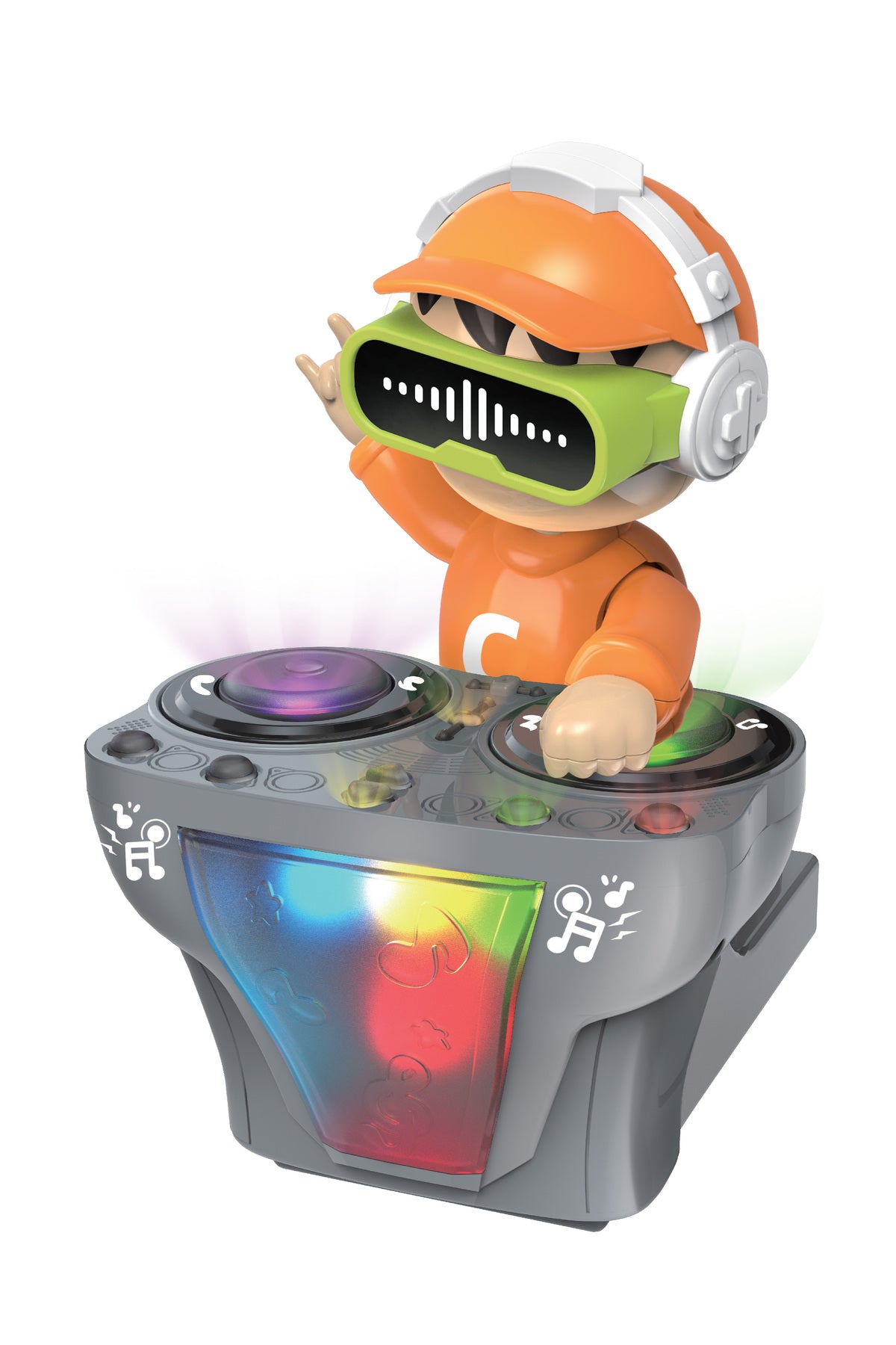 Urban Tots Dj Man Interactive Dj Robot With Dynamic Music & Led Lights-Orange , Red