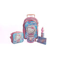 Hello Kitty 5-In-1 School Trolley Set With Lunch Bag, Pencil Case, Water Bottle, And Lunch Box – Pink