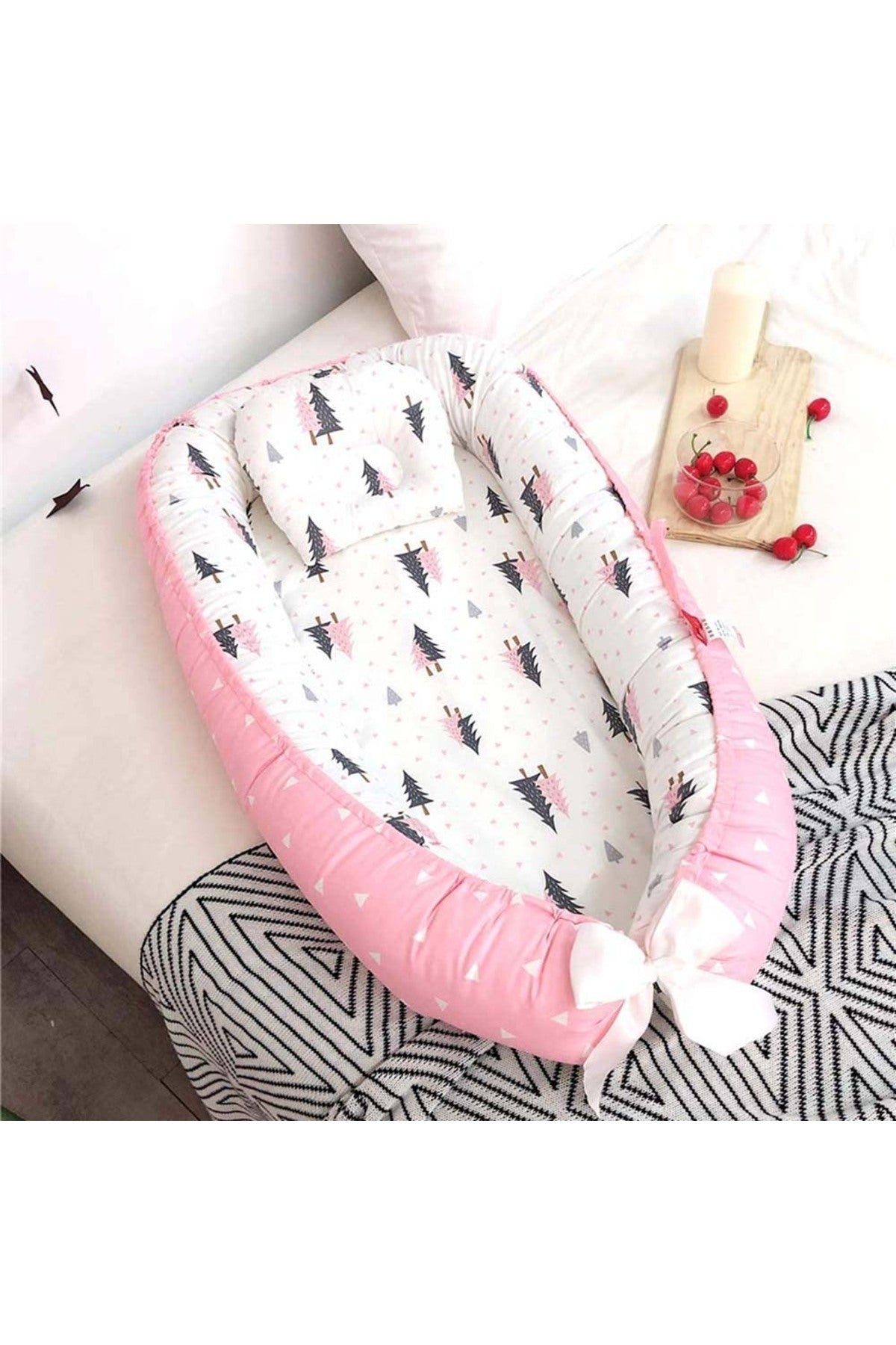Star Babies Portable Lounger Sleeping Pod for New Born Babies - Pink