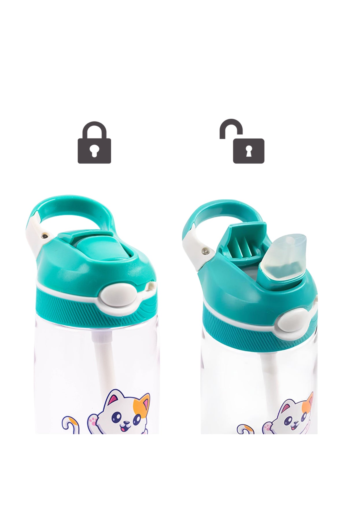 Cocobee Green Tritan Leakproof Water Bottle – Bpa-Free, 480Ml, Push Button Lid, Age 3+-Green