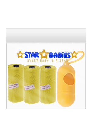 Star Babies - Scented Nappy Bag With Dispenser Pack of 3/45 Bags - Yellow