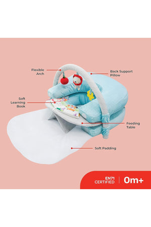 MOON 2 in 1 Nap and Play Travel Floor Mat with Mosquito Net -for Babies 0m+