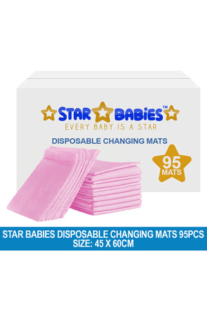Star Babies Disposable Changing Mats Large Pink - Pack of 95
