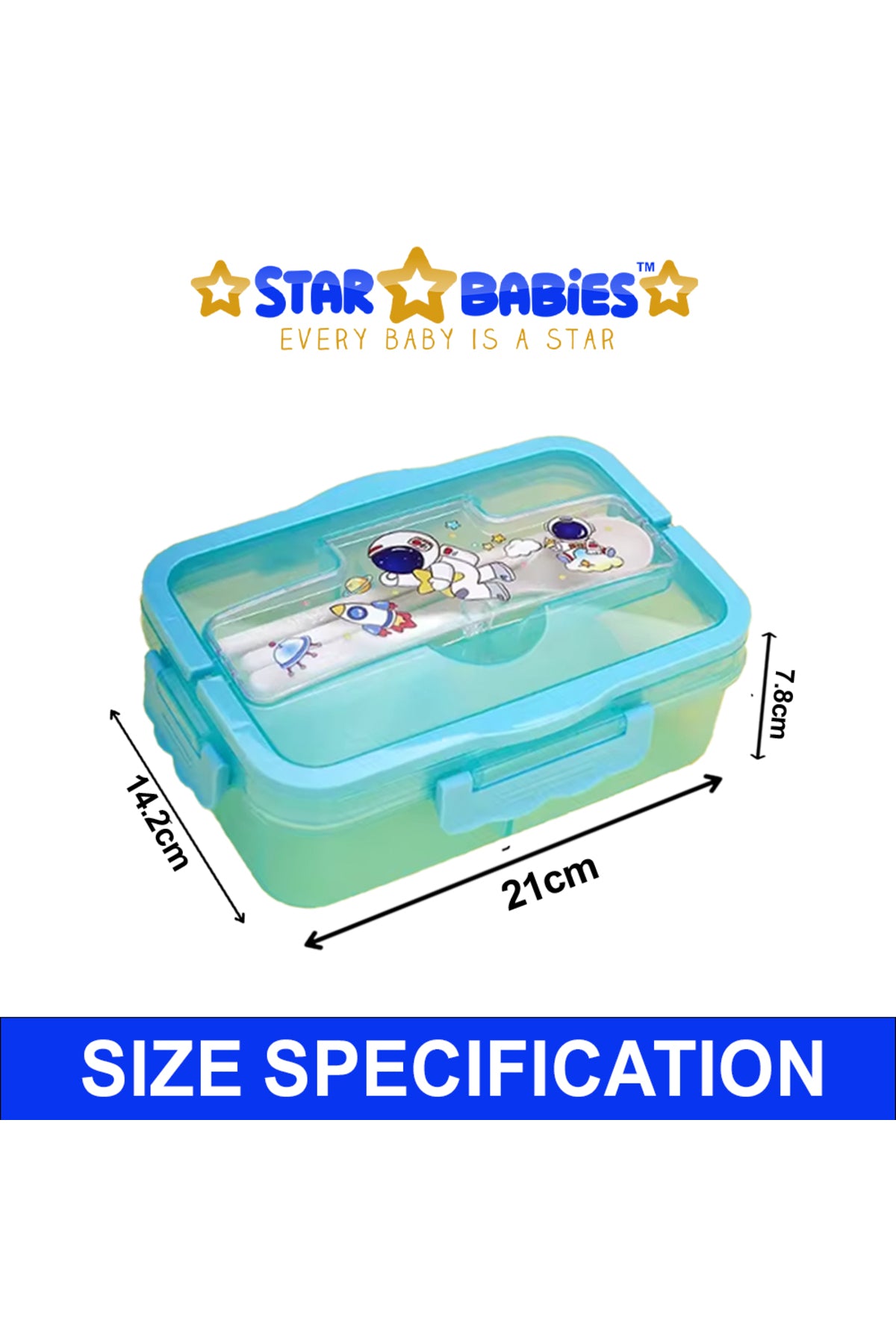 Star Babies - Lunch Box With 4 Compartment - Blue