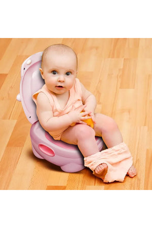 MOON Baby potty Hippo with PU Cushion  - Pink