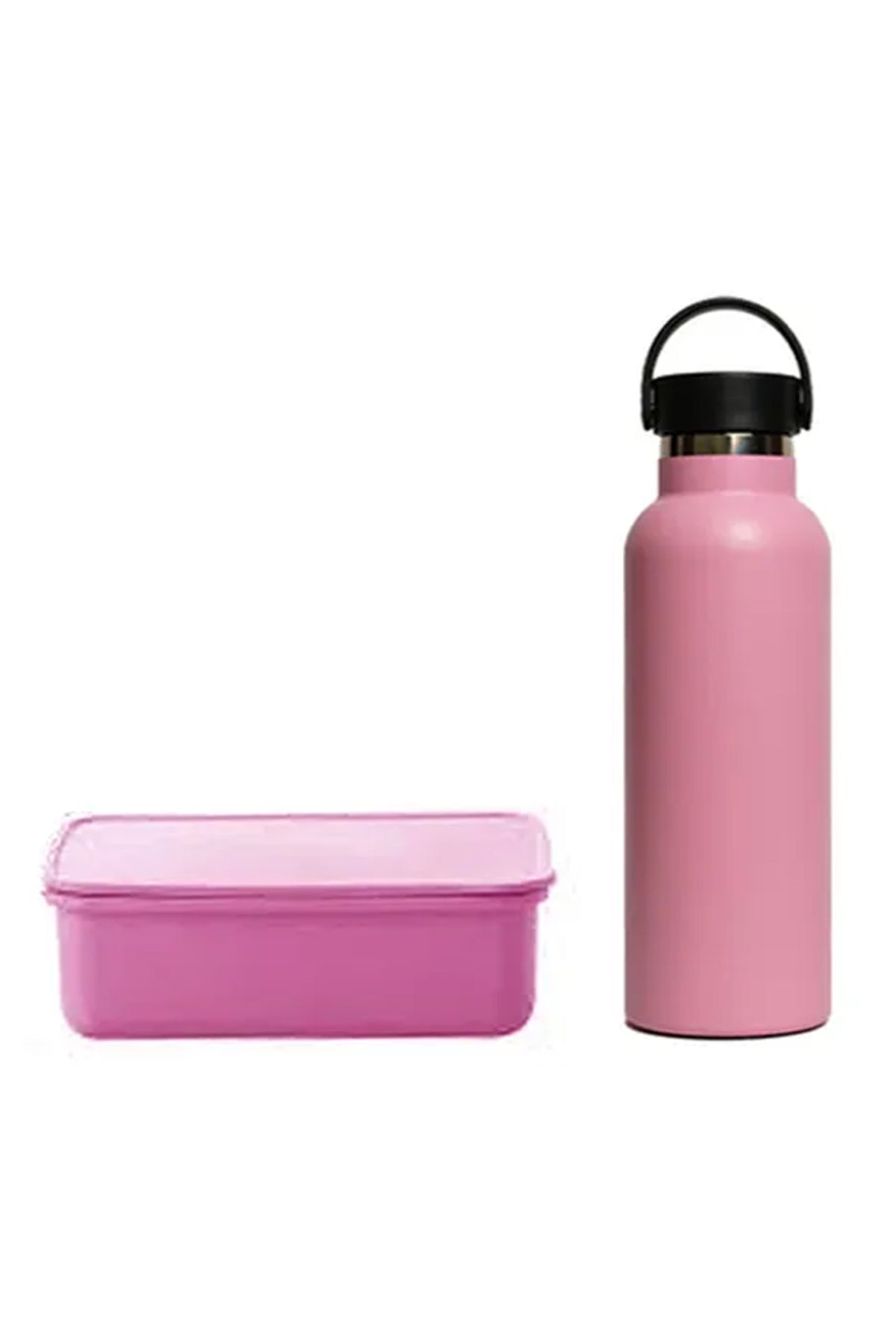 Star Babies - Eco Friendly Lunch Box With fork & Spoon BPA Free, Stainless Steel Water Bottle 600ml - Pink