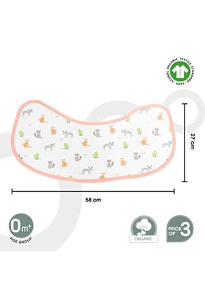 MOON Organic Burpy Cloth. (8 Layer)-Bear, Forest,& grey