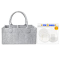 Star Babies - Diaper Caddy Organizer With Disposable Breast Pads - Grey/White - 31 Pcs