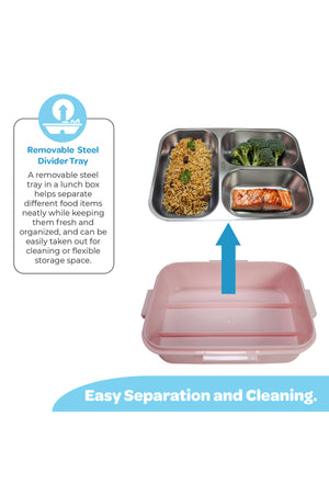 MOON Kids Lunch Box | PP + Stainless Steel Insulated Tiffin Box | Leak-Proof, BPA-Free, Durable School Lunch Box for Boys & Girls | Easy Open Clips | Food Safe Eco-Friendly Kids Meal Box