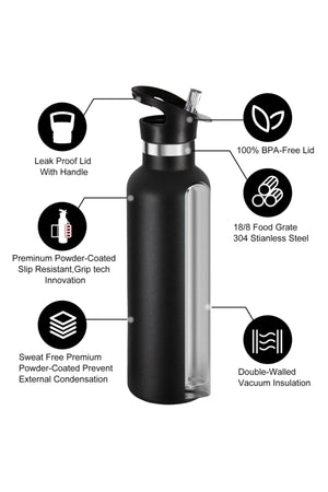 Star Babies - Bento Lunch Bag & Stainless Steel Water Bottle Set - Football - 2 Pcs