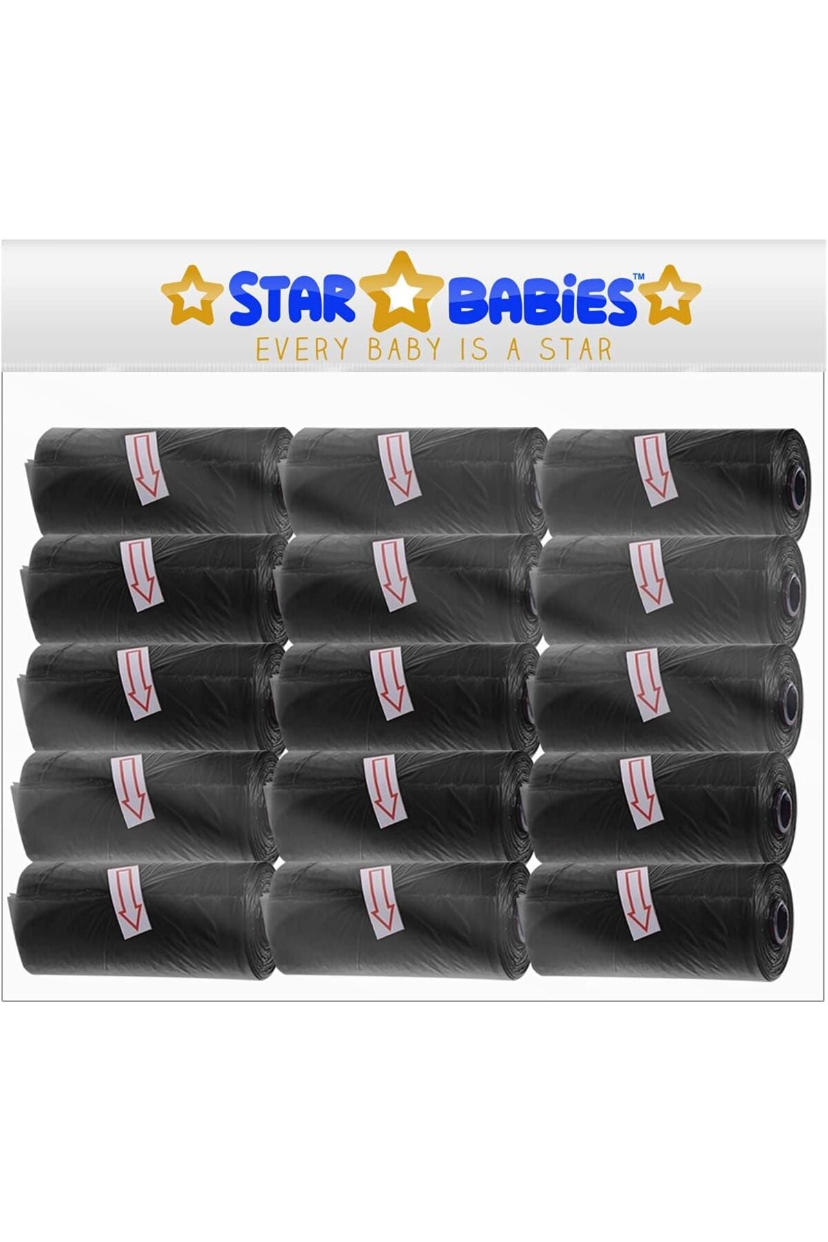 Star Babies Scented Bag Black Pack of 15 (225 Bags)